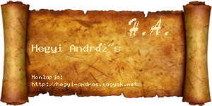 Hegyi András névjegykártya